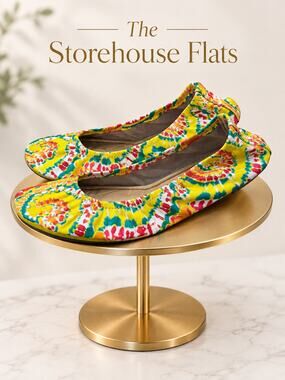 The Storehouse Flats Tie Dye Leather Foldable Ballet Flats Size 8